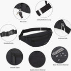 Large Crossbody Fanny Pack With 4-Zipper Pockets
