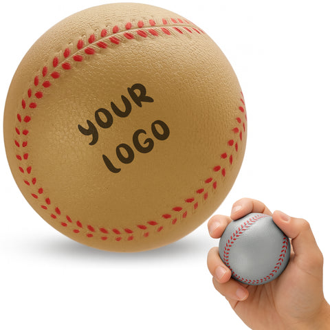 Custom 2.5" Gold Baseball Stress Reliever