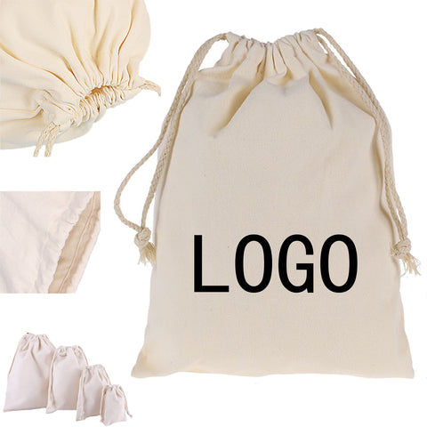 Cotton Canvas Drawstring Tote Bags