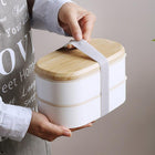 Double Decker Lunch Box With Tableware Set