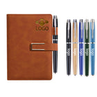A5 Pu Leather Cover Notebook With Pen Holder