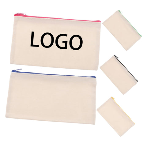 Cotton Canvas Zipper Pouch