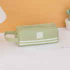 Oxford Fabric Dual Zipper Pencil Case With Handle