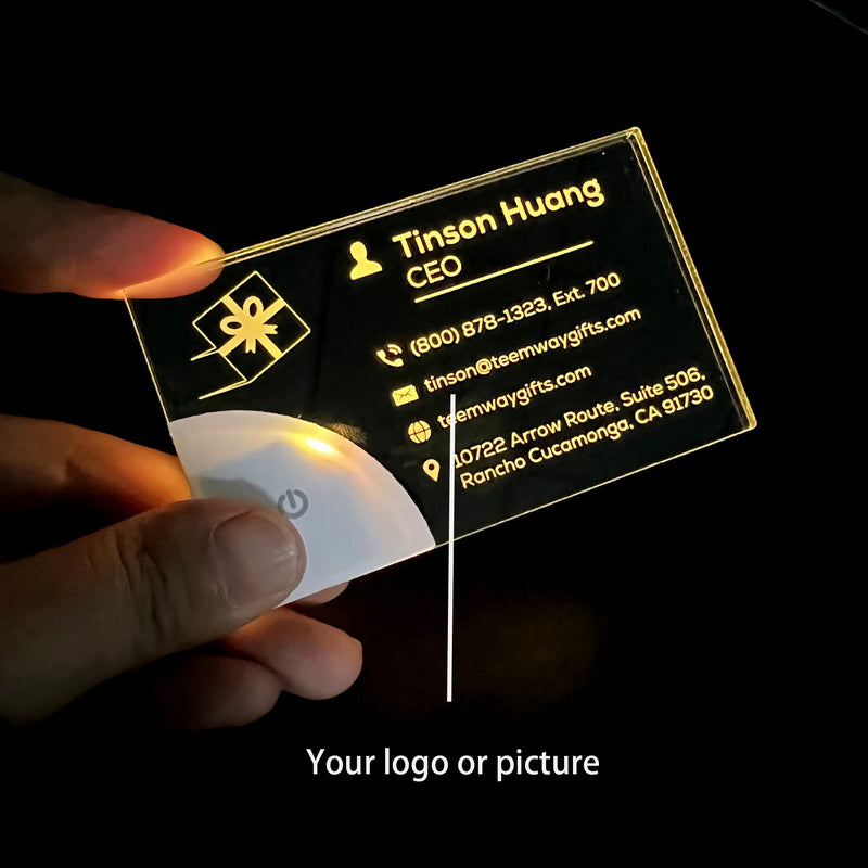 Led Acrylic Light Up Business Card Luminous Name Card