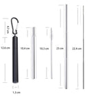 Reusable Stainless Steel Retractable Telescopic Straw Kit