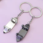 Mini Cute Metal Shark Skateboard Keychain