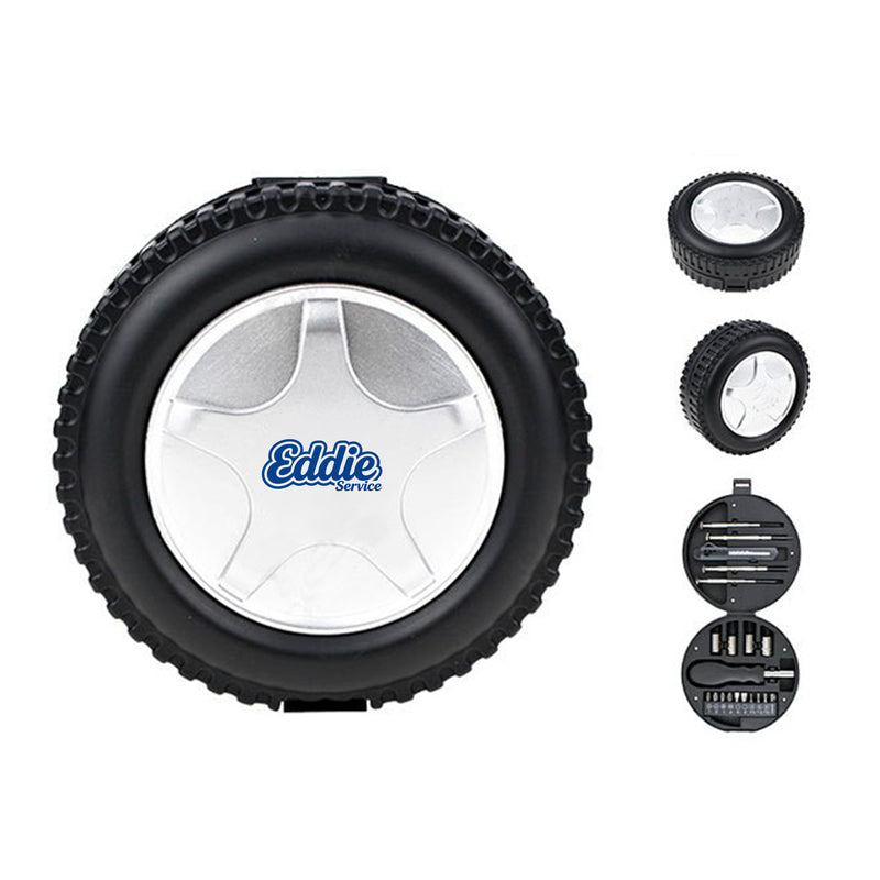 20-Piece Portable Tool Kit In Tire-Shaped Case