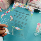 Custom Full Color Printed Clear Acrylic Invitation Card Gift