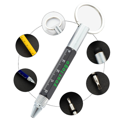 6 in 1 Multi tool Screwdriver Pen with Key Chain