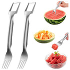 2-in-1 Watermelon Cutter and Fork - Dual-Head Fruit Tool