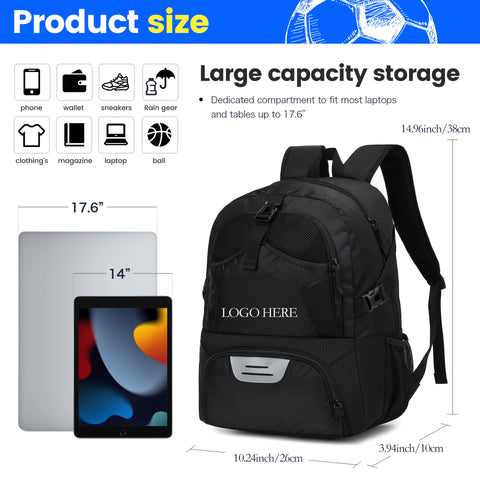 Backpack With Separate Ball Holder