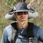 Outdoor Wide Brim Sun Hat with 2 Solar Fan Sun Bucket Hat