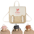 Eco-Friendly Straw Woven Handbag Backpack