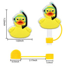 Reusable Silicone Straw Covers Drinking Topper Yellow Duck