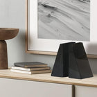 Natural White And Black Root Marble Bookends