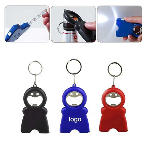 3-in-1 Keychain Opener 39" Tape Measure and LED Flashlight