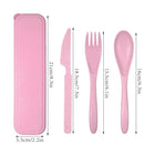 Reusable Wheat Straw Cutlery Set With Portable Case