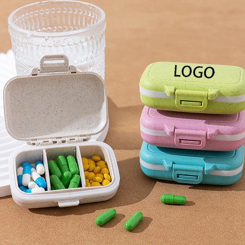Portable 3-Grid Plastic Pill Box Seal Moisture-Proof