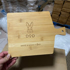 Portable Wooden Cutting Board with Handle, Laser Printed