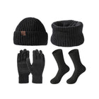 Plush Warm Knitted Hat, Scarf, Gloves And Socks