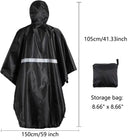Hooded Rain Poncho Unisex Long Raincoat