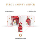 Folding Mirror 1X/2X Magnification LED Compact Nternal