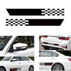 Black Checkered Car Sticker Transparent Background 11.8 X 2.36 In
