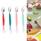 Stainless Steel Baby Dual-Headed Fruit Puree Scraping Spoon