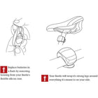 Bicycle Front Rear Strobe Batteries Included Frog Led Light