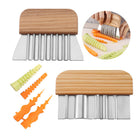 Potato Wavy Slicer with Wooden Handle