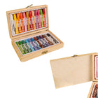 24 Colors Crayons Wooden Box Set