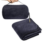 Premium Flannel Soft Travel Blanket Pillow Airplane Blanket