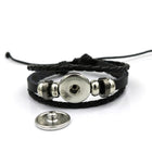 Snap Closure Braided Leather Bracelet