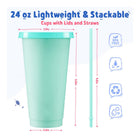 24oz Color Changing Cup with Lid and Straw