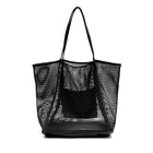 Knitted Shoulder Mesh Tote Bag