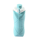 20 Oz. Collapsible Silicone Foldable Water Bottle with Straw