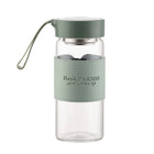 16OZ Glass Water Bottle W/ Tea Filter And Leather Sleeve
