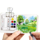 8 Grid Portable Travel Acrylic Watercolor Palette With Clip