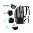 Travel Laptop Backpack Usb Charging Port Water Resistant Bag