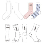Custom Full Color logo Knit Cotton Crew Jacquard Socks