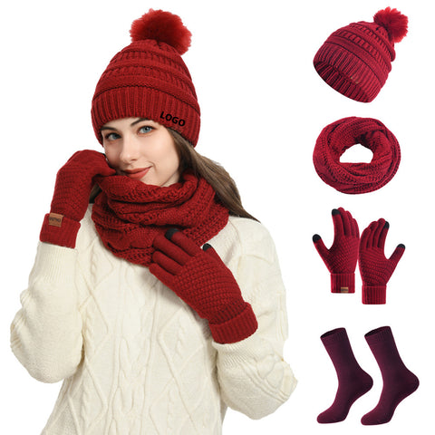 Wool Hat, Scarf, Gloves And Socks