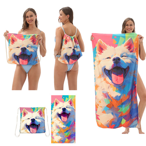 2-In-1 Foldable Beach Towel Backpack Set（31.5In, 62.99In)