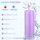 16oz Double Wall Skinny Tumbler with Lids and Straws