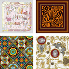 Full Color Printed Simulated Silk Square Scarves/Bandanna