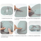 Portable U-Shaped Push Inflatable Neck Pillows Travel