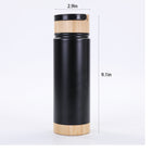 17 oz Double Wall Stainless Steel Water Bottle with Bamboo Lid