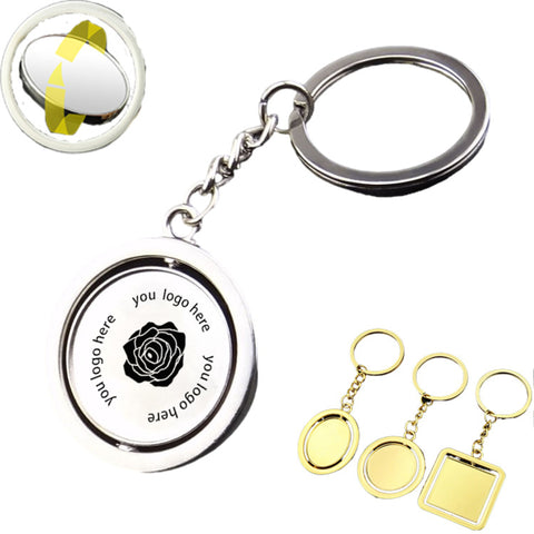 Double-Sided Rotating Metal Keychain