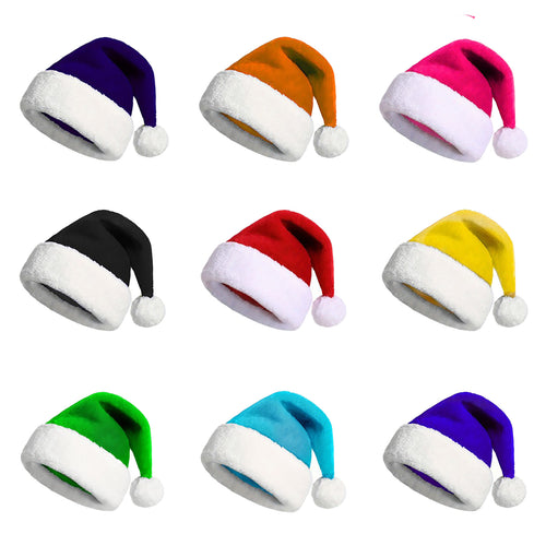 Colorful Thickened Cuffed Xmas Decoration Hats