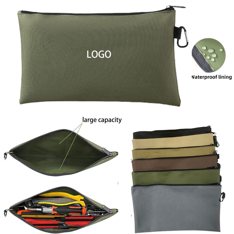 Multipurpose Tool Bag Metal Zipper Pouch With Carabiner