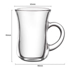 3.4 Oz Heat Resistant Clear Glass Coffee Mug With Handle
